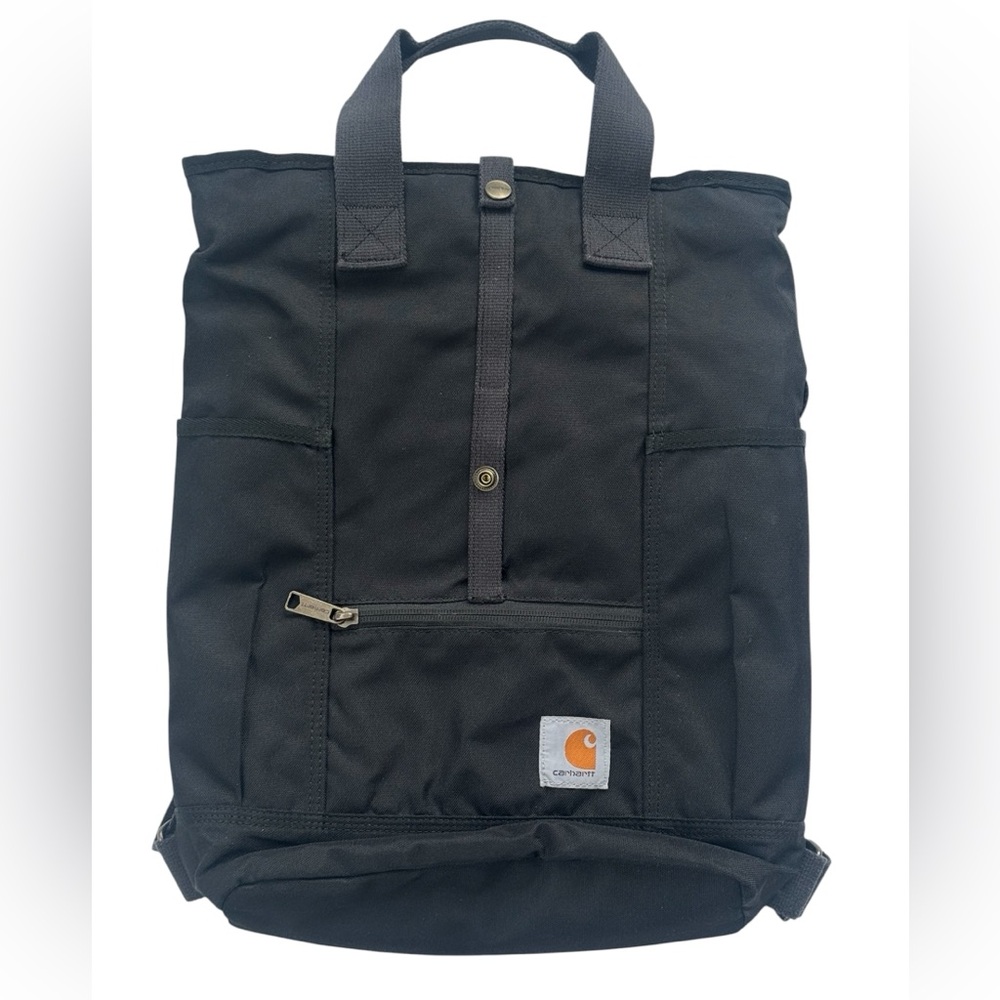 Carhartt Tote Backpack Black Canvas Convertible Bag Workwear Laptop Travel Bag